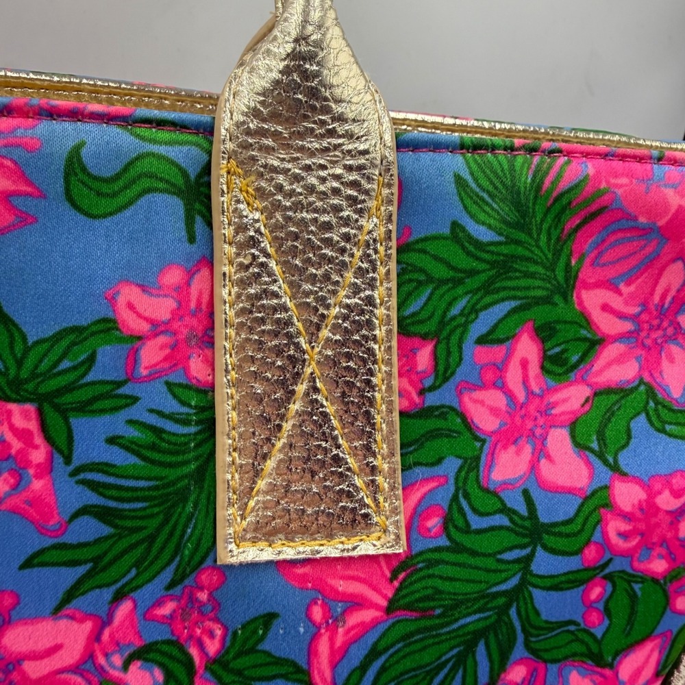 Lilly Pulitzer Women's Art Tote Bag Cerise Pink Safari Sunset Floral Print Set - Picture 5 of 11